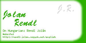 jolan rendl business card